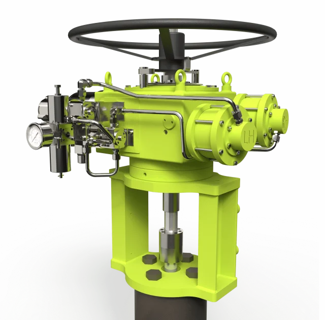 Advanced Actuators HYSTEP actuator assembled on a choke valve