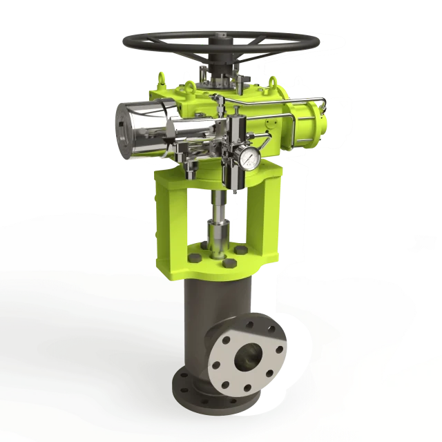 Advanced Actuators HYSTEP pneumatic-hydraulic industrial choke valve actuator application