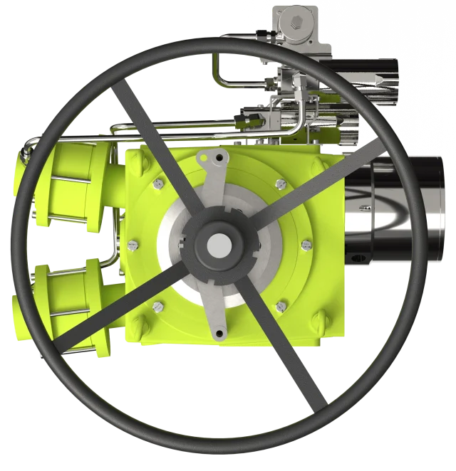 Advanced Actuators HYSTEP discrete mechanical choke valve actuator plan view