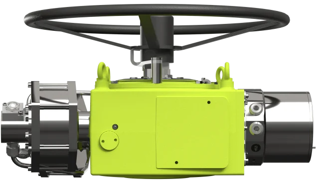 Advanced Actuators HYSTEP discrete mechanical choke valve actuator side view