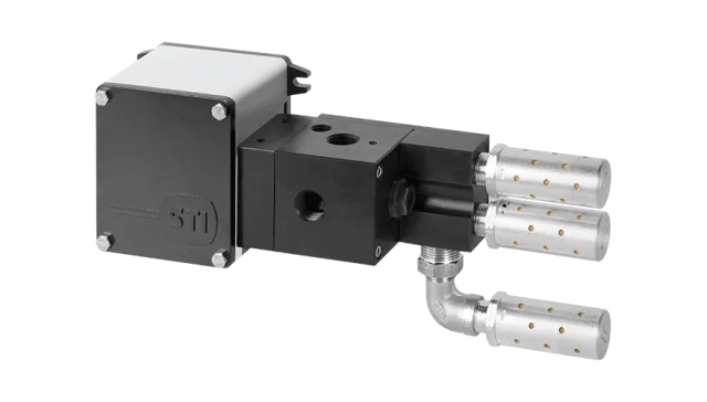 IMI STI SA/CL pneumatic positioner with exhaust accessories