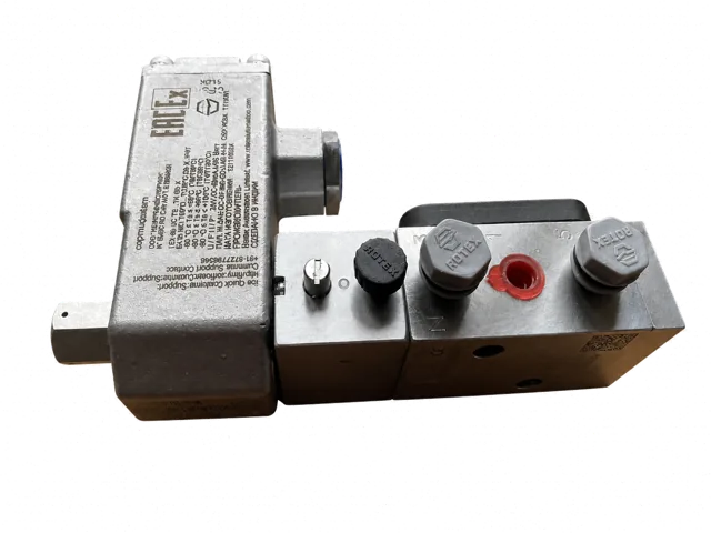 Rotex 51450V02LW series solenoid valve assembly, top angled view